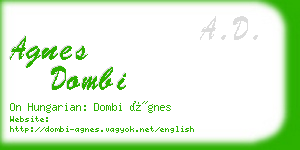 agnes dombi business card